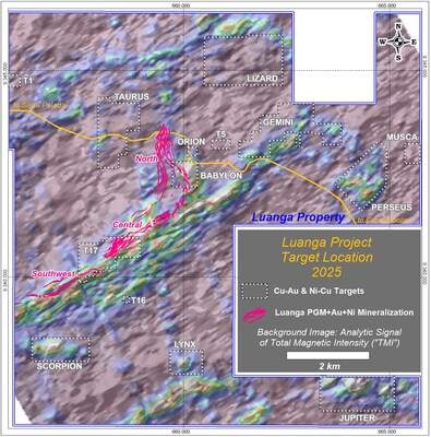 Figure 1 – Luanga mineral property and current targets (CNW Group/Bravo Mining Corp.) Figure 1 – Luanga mineral property and current targets (CNW Group/Bravo Mining Corp.)