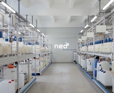 Photo of Neo's Silmet heavy rare earth separation line. (CNW Group/Neo Performance Materials, Inc.)