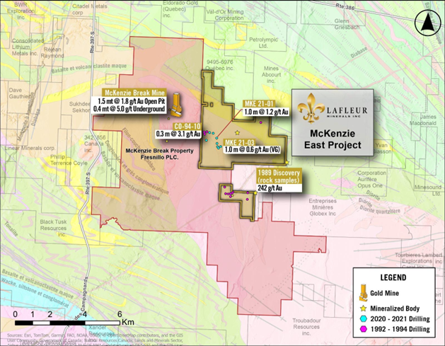 McKenzie Break Property and McKenzie East Gold Project Claims Package