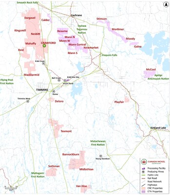 Canada Nickel - Timmins Nickel District (CNW Group/Canada Nickel Company Inc.)