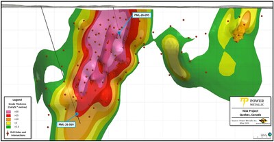 Figure 1 – Lion Zone MRE Drill holes reported in this news release (CNW Group/Power Metallic Mines Inc.)