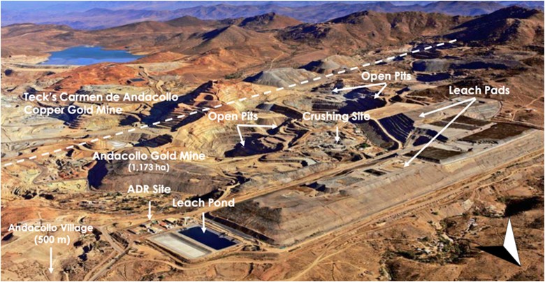 Figure 1: Existing brownfield infrastructure at the Andacollo Project, Coquimbo Region, Chile