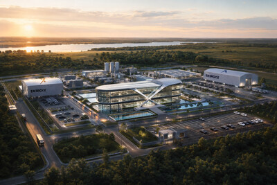 Rendering of EnergyX’s larger vision of the Battery Mecca™ site.
