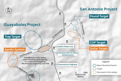 Figure 4: Plan View of the Guayabales Project Highlighting the Apollo System (CNW Group/Collective Mining Ltd.) Figure 4: Plan View of the Guayabales Project Highlighting the Apollo System (CNW Group/Collective Mining Ltd.)