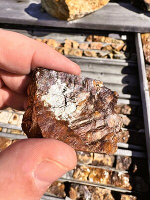 Nd‑Pr‑mineralized core sample: Nd Pr mineralized core sample from historic drilling at the Sarfartoq Project, stored at the on site camp alongside core from 161 drill holes totaling approximately 35,800 meters. Nd‑Pr‑mineralized core sample: Nd Pr mineralized core sample from historic drilling at the Sarfartoq Project, stored at the on site camp alongside core from 161 drill holes totaling approximately 35,800 meters.