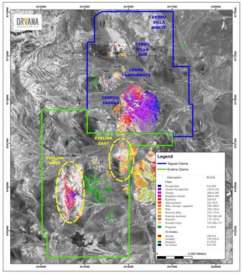 Figure 1. WorldView‑3 satellite imagery of the Taguas Project footprint (San Juan Province, Argentina) (CNW Group/Orvana Minerals Corp.) Figure 1. WorldView‑3 satellite imagery of the Taguas Project footprint (San Juan Province, Argentina) (CNW Group/Orvana Minerals Corp.)