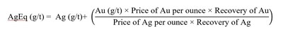 Silver Equivalency (CNW Group/Outcrop Silver & Gold Corporation)