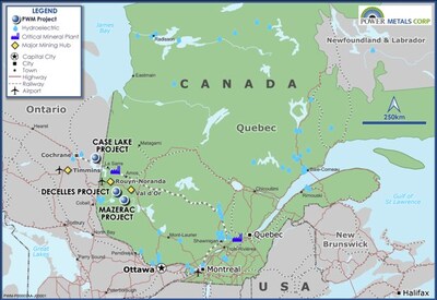 Figure 1 - Power Metals Corp. properties (CNW Group/Power Metals Corp.)