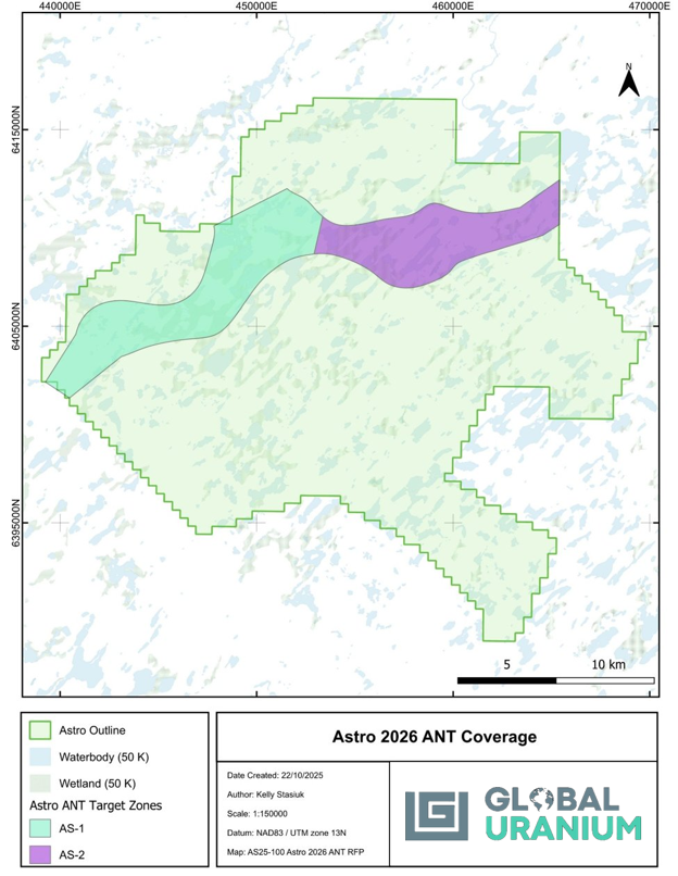 The “AS-1” and “AS-2” target zones identified from the 2025 ZTEM survey.