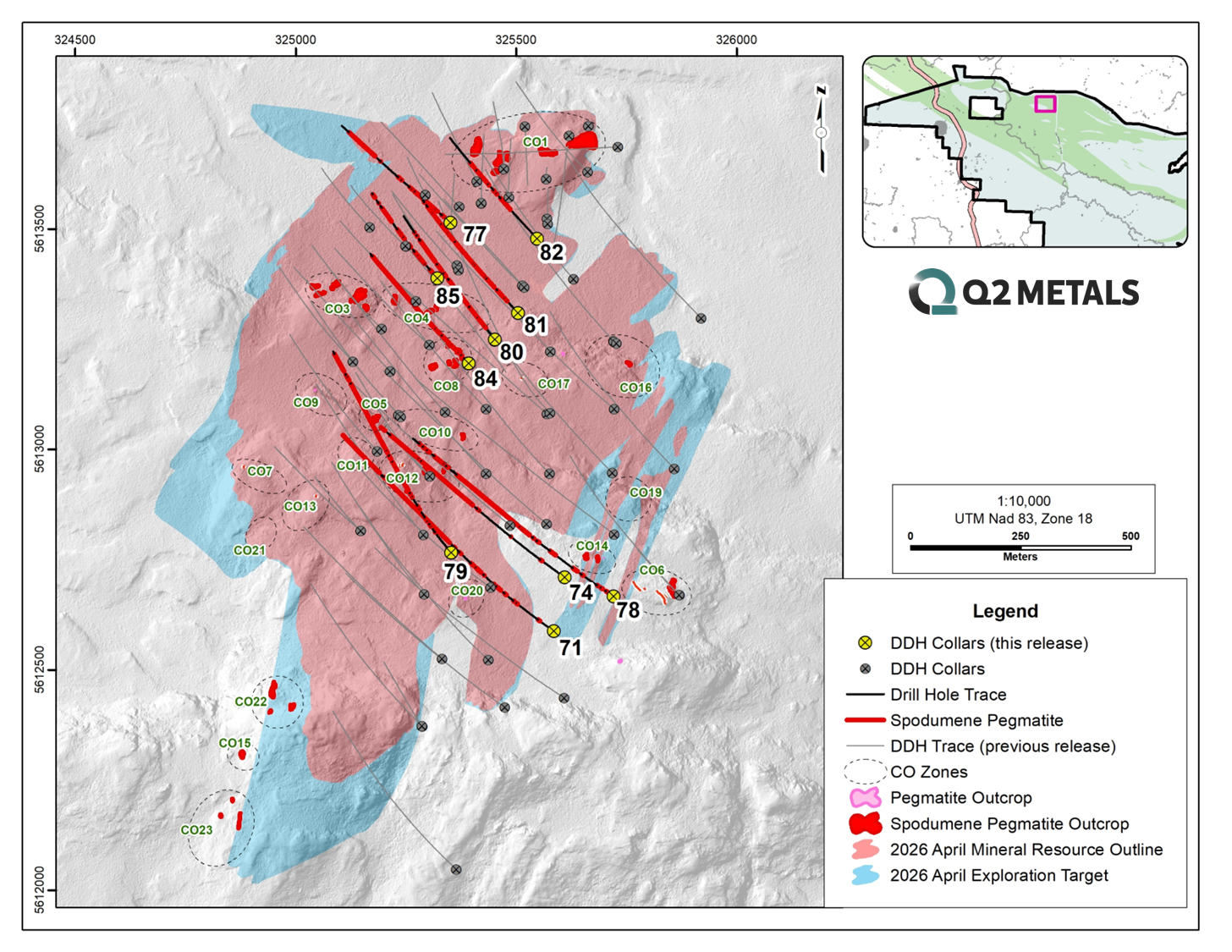 Updated Map of Recent Drill Holes at Cisco Project