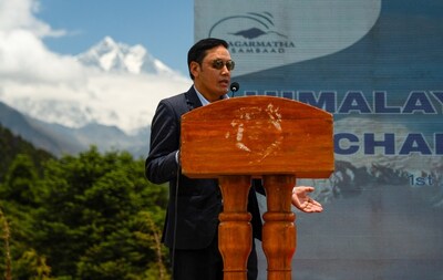 Mingma Chirri Sherpa, Mayor of the Khumbu Pasang Lhamu Rural Municipality, speaks at the “Himalayan Climate Charter 2026 Namche Summit.” Mingma Chirri Sherpa, Mayor of the Khumbu Pasang Lhamu Rural Municipality, speaks at the “Himalayan Climate Charter 2026 Namche Summit.”