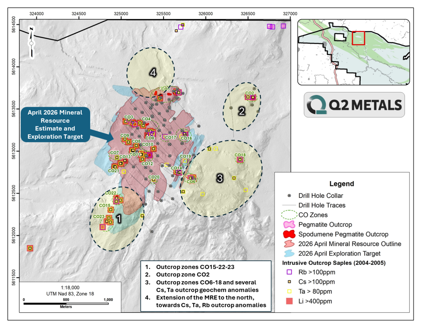 Map of Cisco Deposit with Immediate Exploration Follow Up Areas