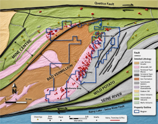 Potential veins between Golden Star in the north and McKenzie Gray in the south. These potential veins are the target of this summer’s field mapping and sampling exercise.