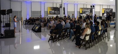 Palm Beach Gardens Mayor Dana Middleton addresses the crowd at the AMPERA unveiling event on July 1, 2026, celebrating the company’s leadership in manufacturing and innovative technology and the opportunity it brings to the city. (PRNewsfoto/AMPERA) Palm Beach Gardens Mayor Dana Middleton addresses the crowd at the AMPERA unveiling event on July 1, 2026, celebrating the company’s leadership in manufacturing and innovative technology and the opportunity it brings to the city. (PRNewsfoto/AMPERA)