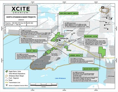 Uranium City project map (CNW Group/Xcite Uranium Inc.) Uranium City project map (CNW Group/Xcite Uranium Inc.)