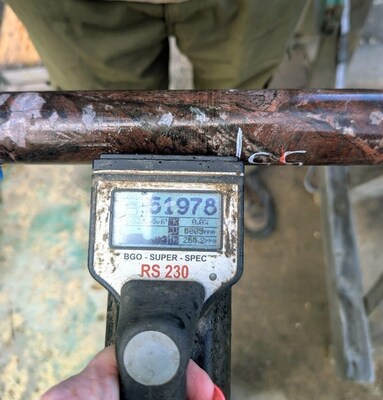 Don Lake radiometric probe reading (CNW Group/Xcite Uranium Inc.) Don Lake radiometric probe reading (CNW Group/Xcite Uranium Inc.)
