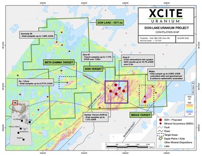 Don Lake compilation map (CNW Group/Xcite Uranium Inc.) Don Lake compilation map (CNW Group/Xcite Uranium Inc.)